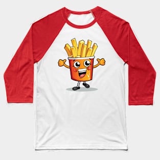 kawaii french fries T-Shirt cute ,potatofood funny Baseball T-Shirt